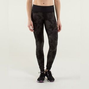 Lululemon Athletica Black Floral Leggings